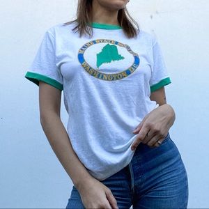 Vintage Maine State Society ringer tee
